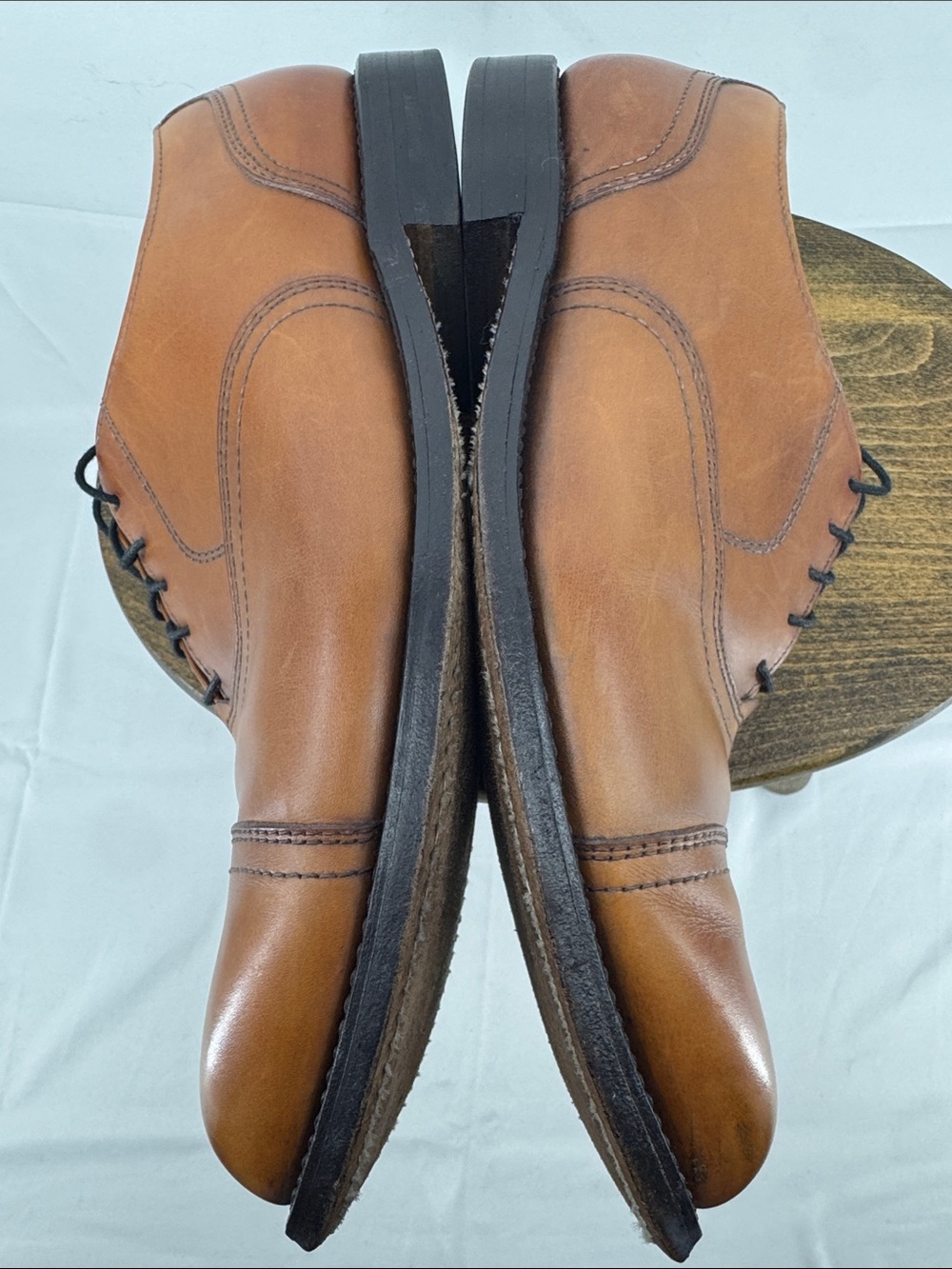 Allen Edmonds Mens Brookwood Leather Cap Toe Dress Shoes in Cognac, sz 11 - Picture 11 of 15
